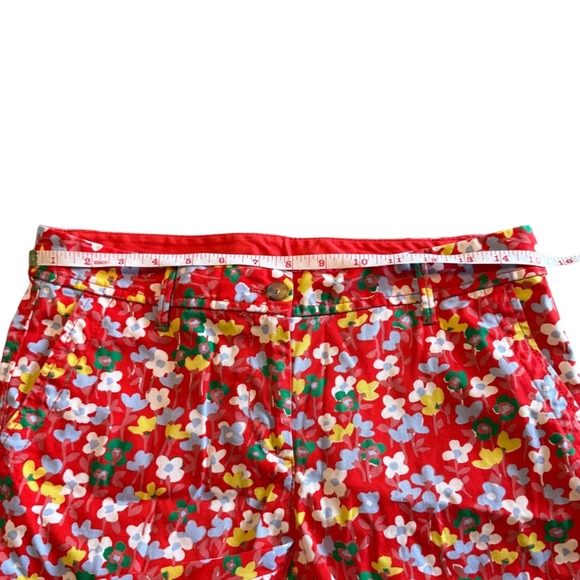 Talbots Girlfriend Chino Shorts Womens 2 Red Floral Print Cotton Blend 7 Inseam - Picture 4 of 7